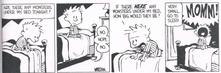 calvin and hobbes monsters under the bed